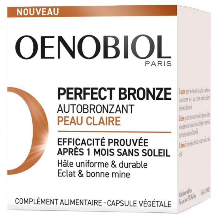 Autobronzant - Oenobiol - Perfect Bronze - 30 Capsules - Peaux Claires - 100% Végétal