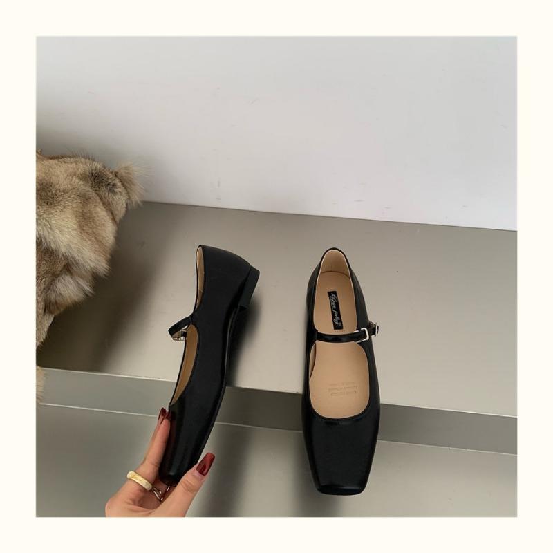 Fashion Retro Square Toe Shallow Mouth Silver Flat Shoes for Women 2025 New Spring Autumn Flat Mary Jane Shoes Ladies Plus Size 42 43 44