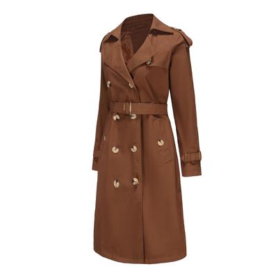Women's European Size Trench Coat, Long Waist, Fashionable Long Sleeves, Lapel, Comfortable Coat