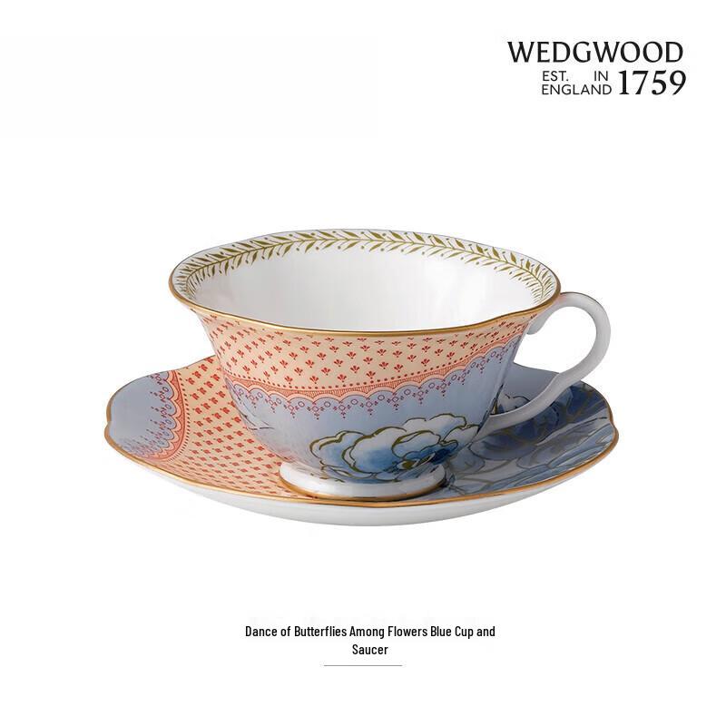 Wedgwood Butterfly Bloom Blue Coffee Cup & Saucer Set