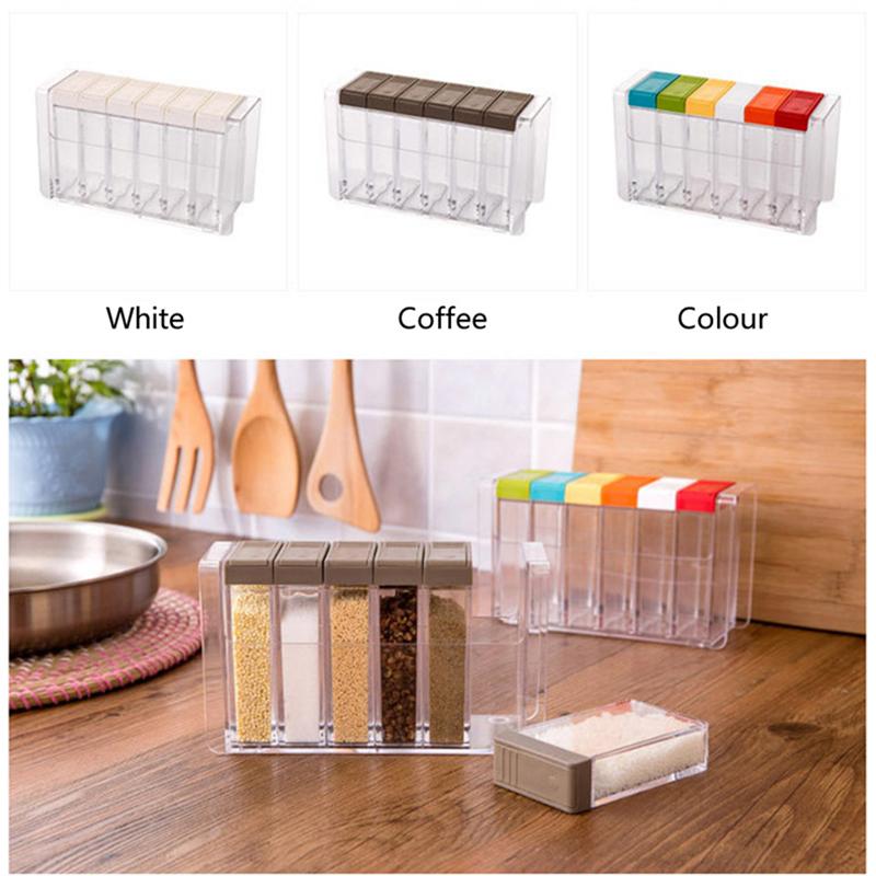 Creative Transparent Bidirectional Open Lid Seasoning Box Kitchen Supplies Salt Jar Seasoning Sealed Jar Multi Purpose Storage