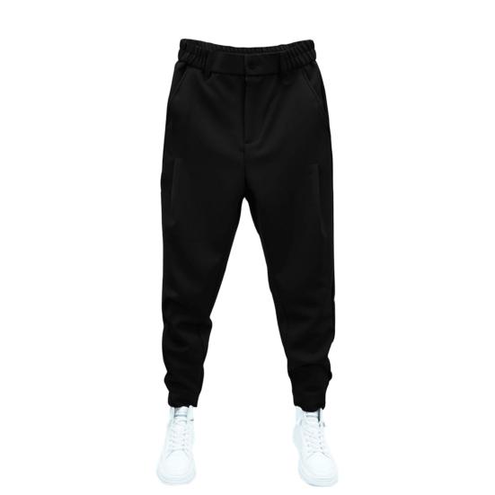 Pantalones informales para hombre, cintura elástica, botones, bragueta, pantalones largos, bolsillos, cierre de Color sólido, puños de cinta, pantalones de estilo deportivo de tenis