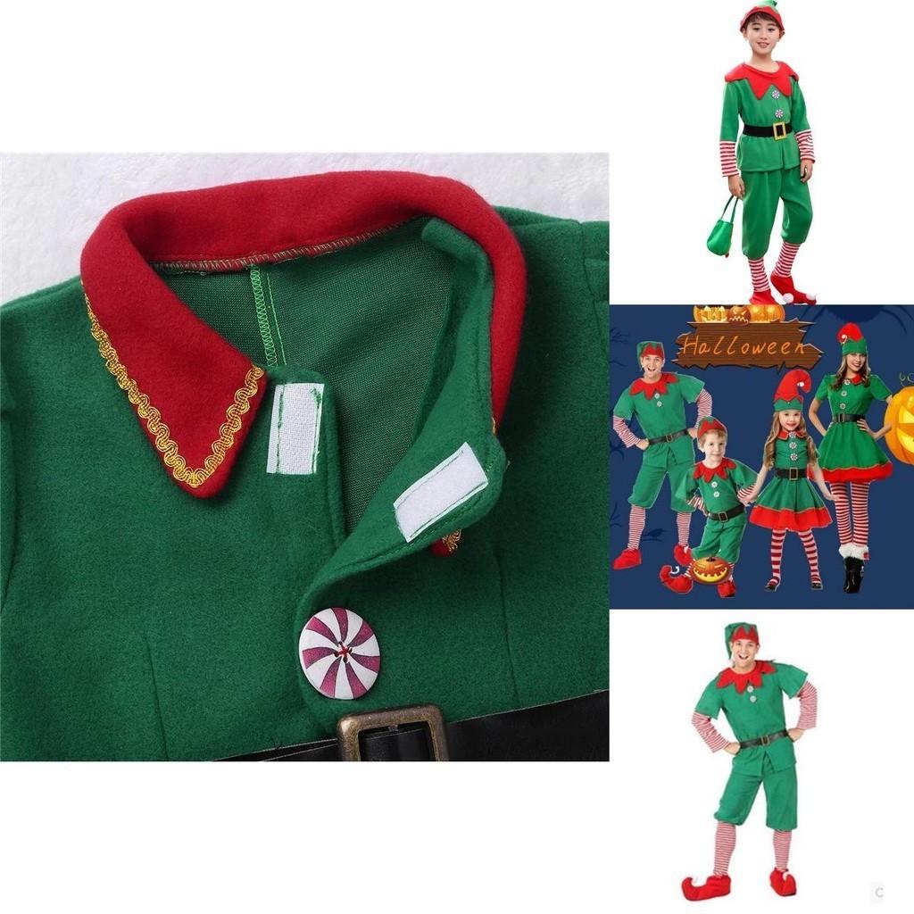 Festive Green Elf Santa Claus Costume For Adults And Kids Perfect For Family Christmas Celebrations