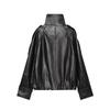 European and American style, new women's clothing, fashion, temperament lapel leather jacket short jacket 8611AFG107