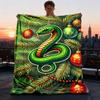 1pc Christmas Snake Throw Blanket Polyester Fiber, Lightweight Flannel, Soft & Warm, All Season Use for Outdoor, Camping Digital Print