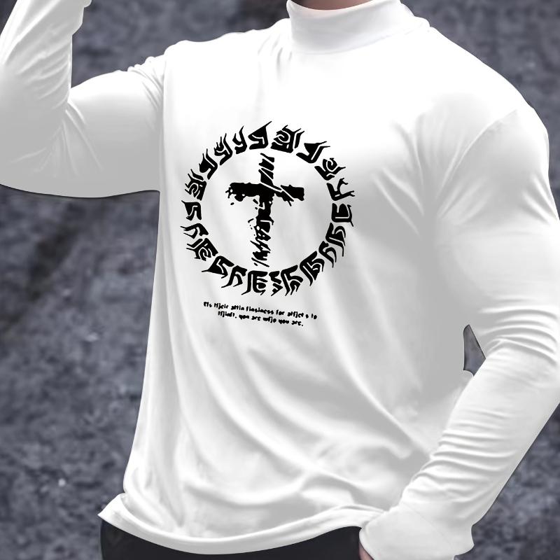 

Slim Fit Long Sleeve Tee, Breathable Mesh Side Seams, Solid Midnight Gray XXL чорний