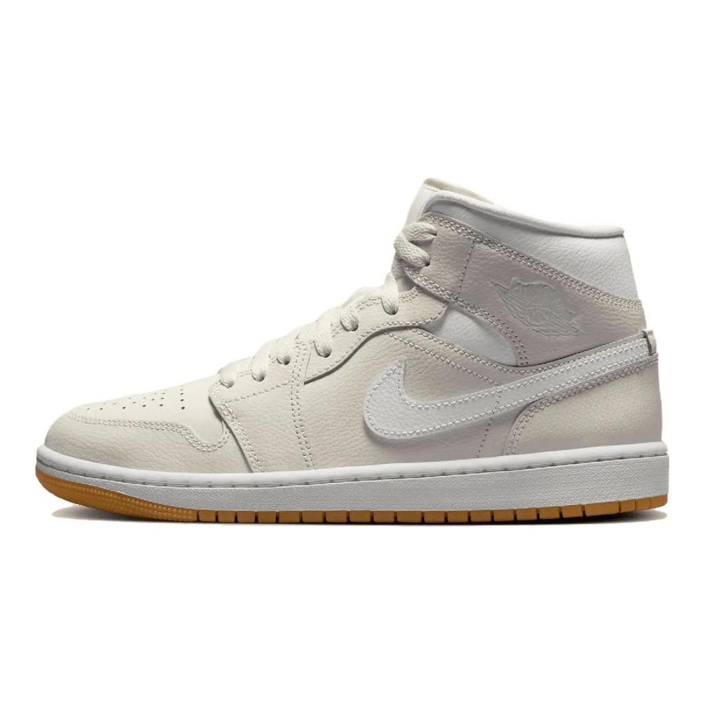 Sneakers Donna Air Jordan 1 Mid Phantom Gum Crema Gomma-Marrone Chiaro Bianco BQ6472-021