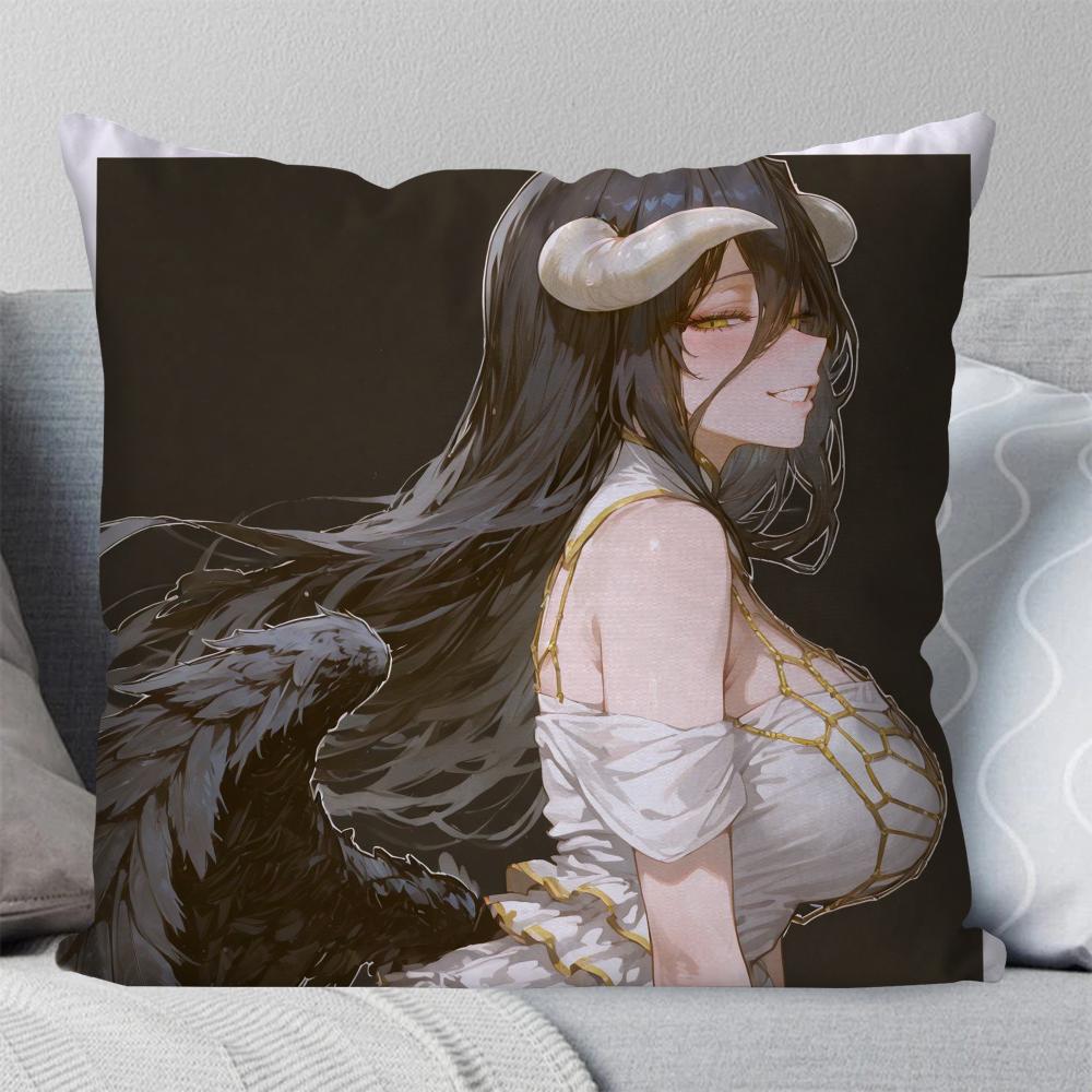 Anime OVERLORD Albedo Pillow Case Square Pillow Bedroom Sofa Leisure Comfort Cushion Car Living Room Home Decoration 40X40