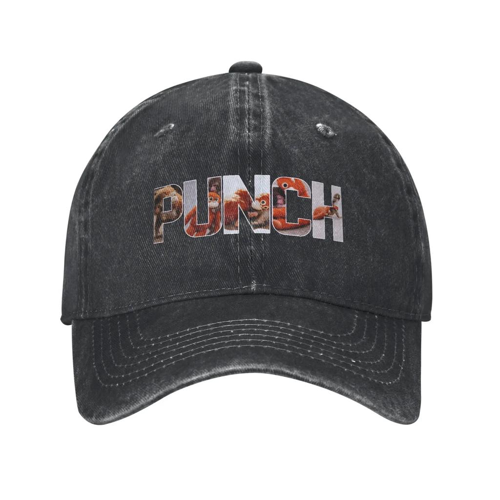 Sommer Punch Monkey Baseballkappe Sonne Sonnenschutz Design Gewaschene Trucker-Kappe Unisex Damen yk Niedlich Jagd Camping Snapback-Kappe