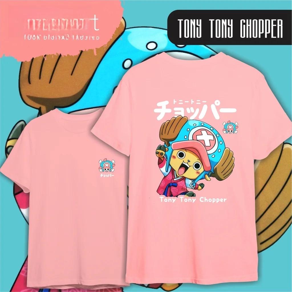 Anime One Piece Chopper Cotton T-shirt 2026 Summer Men's and Women's Fashion Casual Y2K Short Sleeved T-shirt Streetwear Unisex