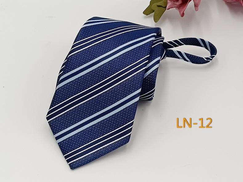 Men's Professional Striped Jacquard Zipper Tie, 7cm