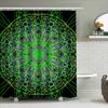 Colorful Mandala Shower Curtain Waterproof Home Decor For Bathroom Modern Green And Pink Abstract Design (175Cmx180Cm)