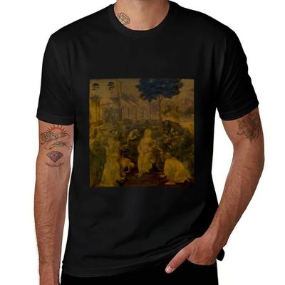 Leonardo Da Vinci The Adoration of the Magi TShirt Plus Size NonShrink TShirt
