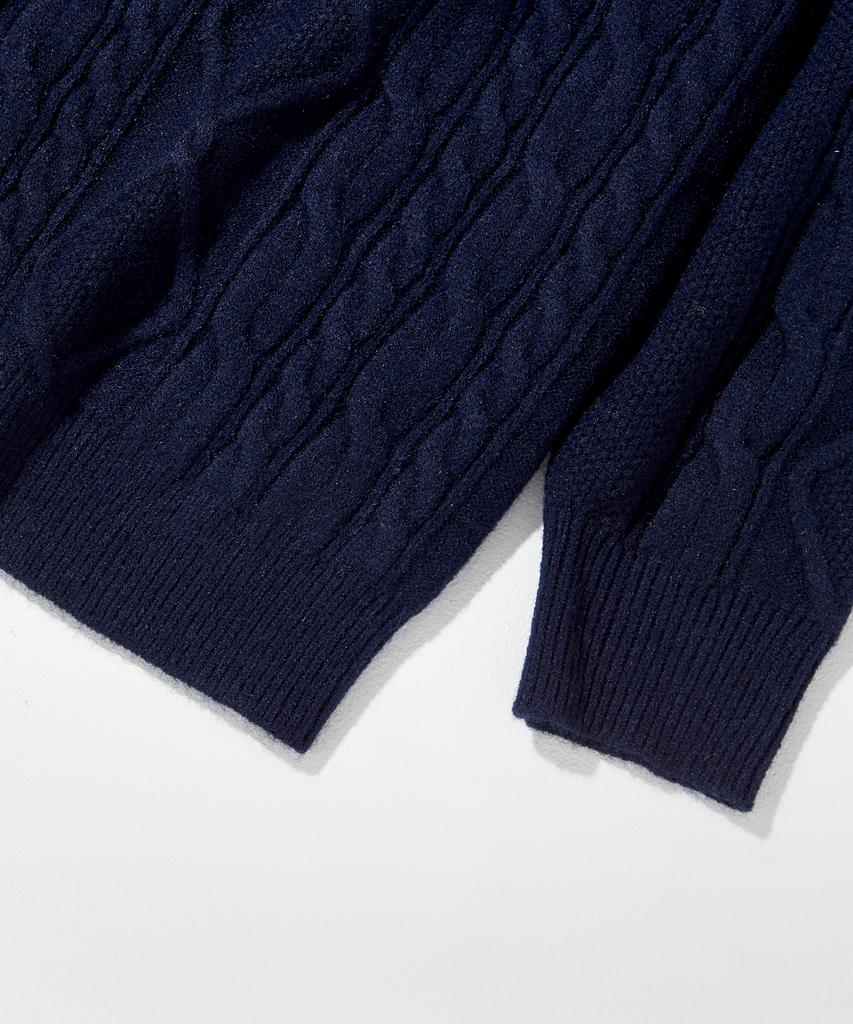 GLW Cable Crew Neck Sweater Knit Navy