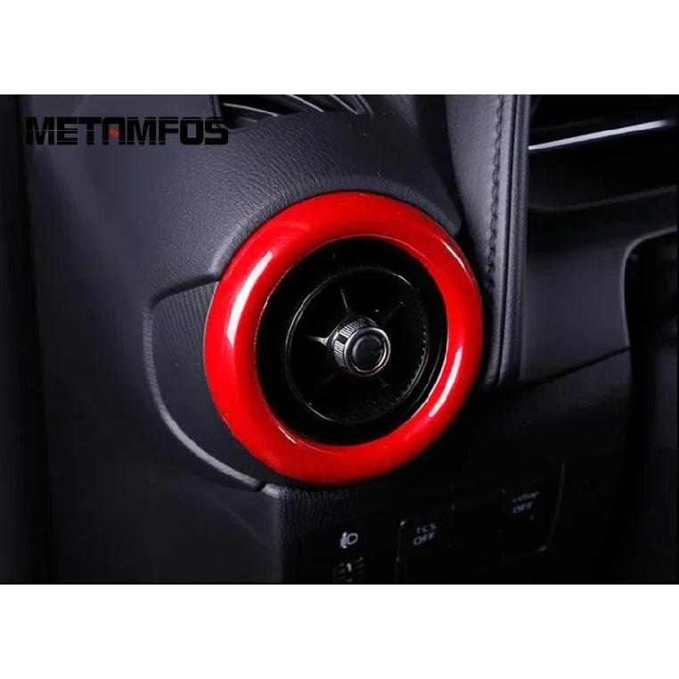 For Mazda CX-3 CX3 2014-   2024 Carbon Fiber Front Air Condition Vent Outlet Cover Molding Trim Interior Accessories