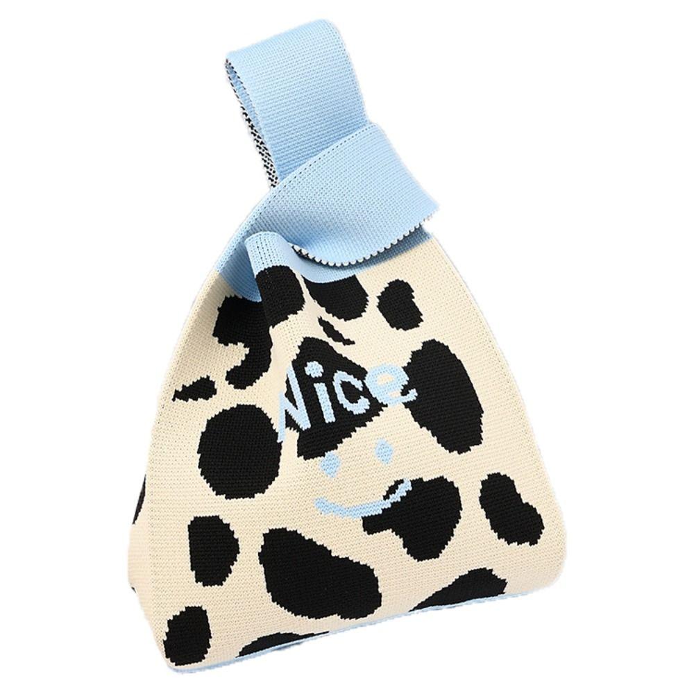 Gebreide Niche Ontwerp Tote Bag Mini Knoop Polstas Handgemaakte Schoudertas Dames Meisjes Herbruikbare Boodschappentassen white