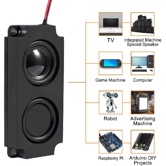 4pcs Speaker 5 Watt 8 Ohm Double Cavity Mini Speaker Full-Range Cavity Advertising Machine Small Speaker 3.3V 5V with JST-PH2.5mm-2 pin Interface for
