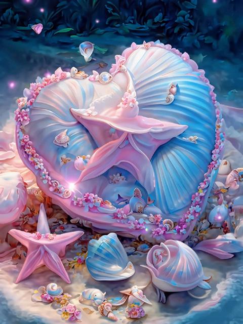 Fantasy Romance Beach Diamond Painting Kits Shell Conch Scenery Diy Diamond Art Embroidery Mosaic Cross Stitch Home Decor S420