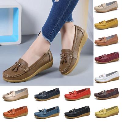Mocassini da donna Scarpe basse in pelle Scarpe casual Scarpe da mamma Scarpe singole da donna