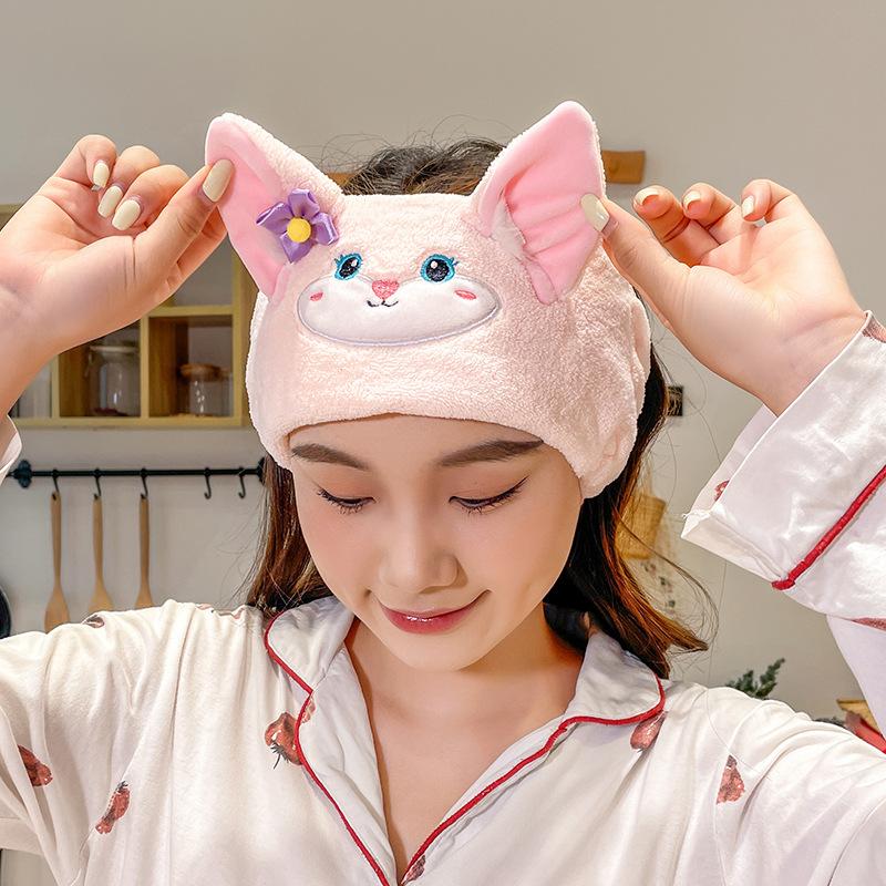 Süßes und Niedliches Gesichtswasch-Haarband für Mädchen Plüsch-Haarschmuck Breiter Rand Stirnband Make-up Kopfbedeckung