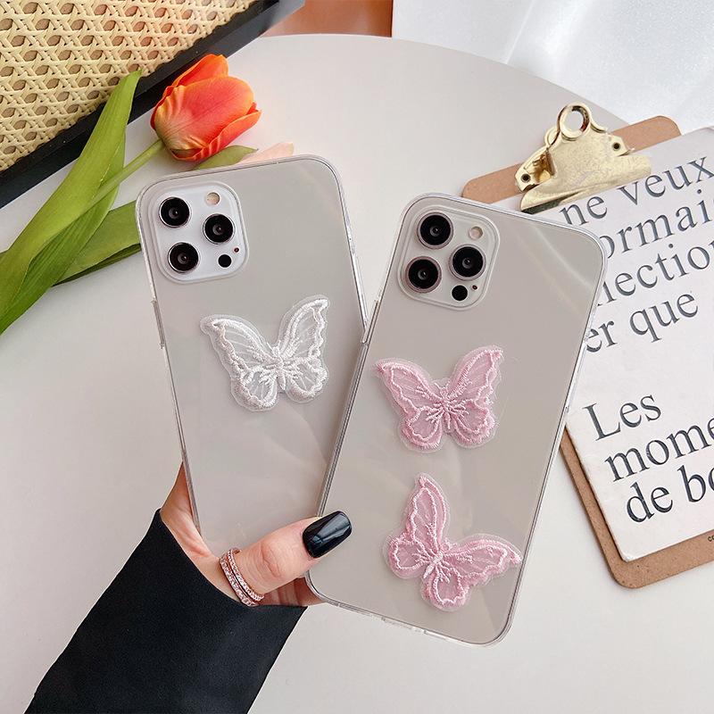 Iphone17Promax Case For Apple 16 Butterfly 15Plus Lace Clear Acrylic Women