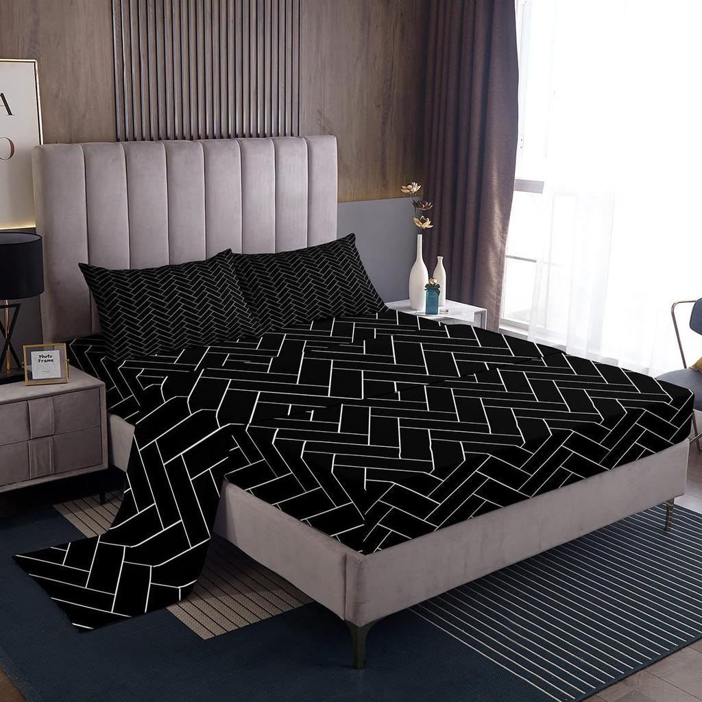 Black Marble Pattern Sheet Four-piece Bedding Set Bedroom Room Dormitory Bedding Decoration