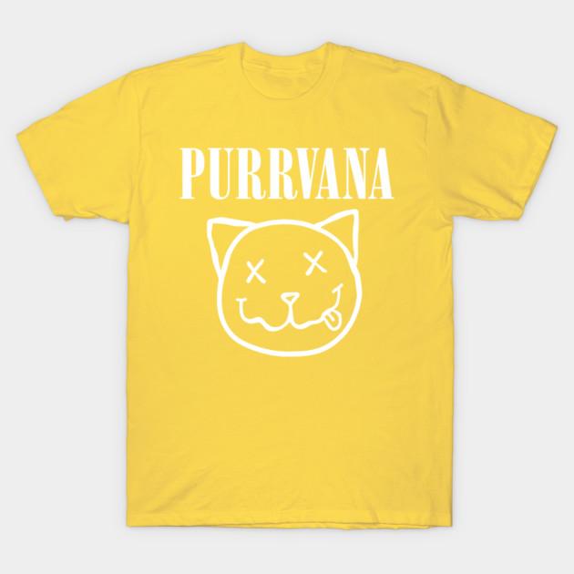 Unisex Fashion TShirt Purrvana Print TShirt Plus Size S-5XL T-Shirt 100%Cotton Tops O Neck Short Sleeve Tees