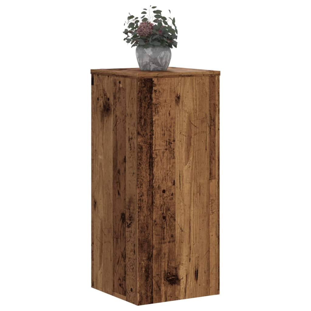 Vidaxl Podstawki Pod Doniczki, 2 Szt., Stare Drewno, 30X30X70 Cm