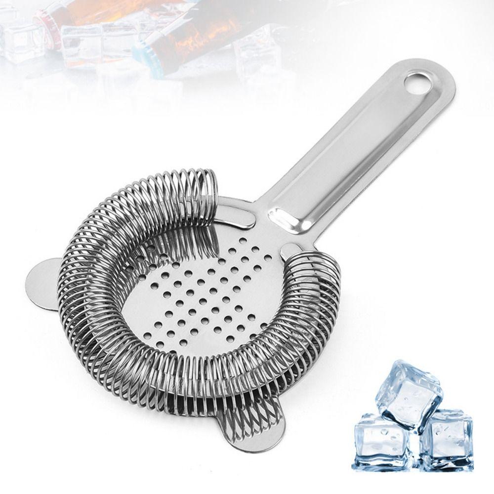 Silver Bar Strainer Stainless Steel Hawthorne Strainer Mixed Drink Cocktail Strainer  Home Bar Use