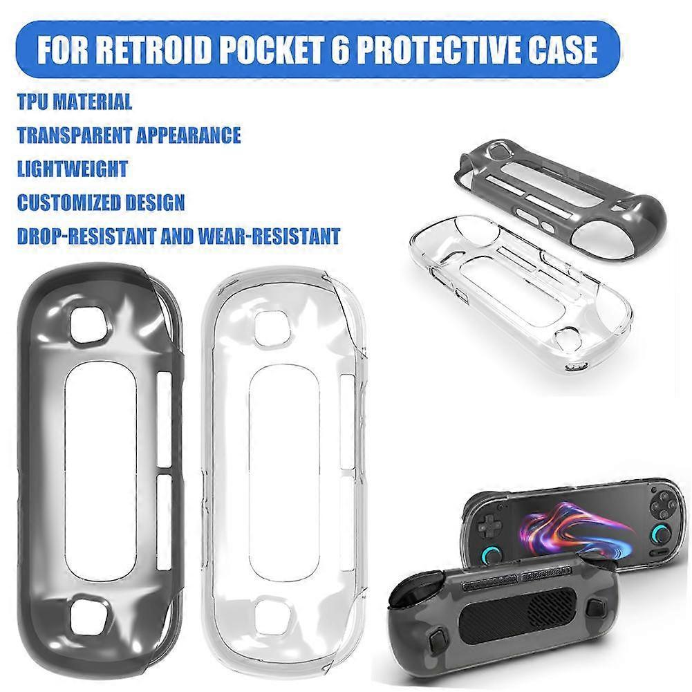 Für Retroid Pocket 6 Spielkonsole Schutzhülle TPU Kühlung Transparente Hülle