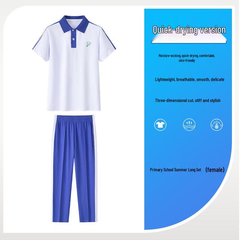 Shenzhen School Uniform Set: Quick-Dry, Antibacterial, Odor-Resistant Shorts, Pants, and T-Shirt