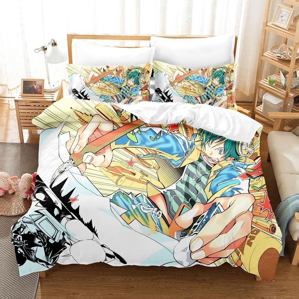 3D Printing Anime Bed Sheet Set Bakuman Bedding Set Single Twin Full Queen King Size Bed Set Adult Kid Bedroom Duvet Cover Sets