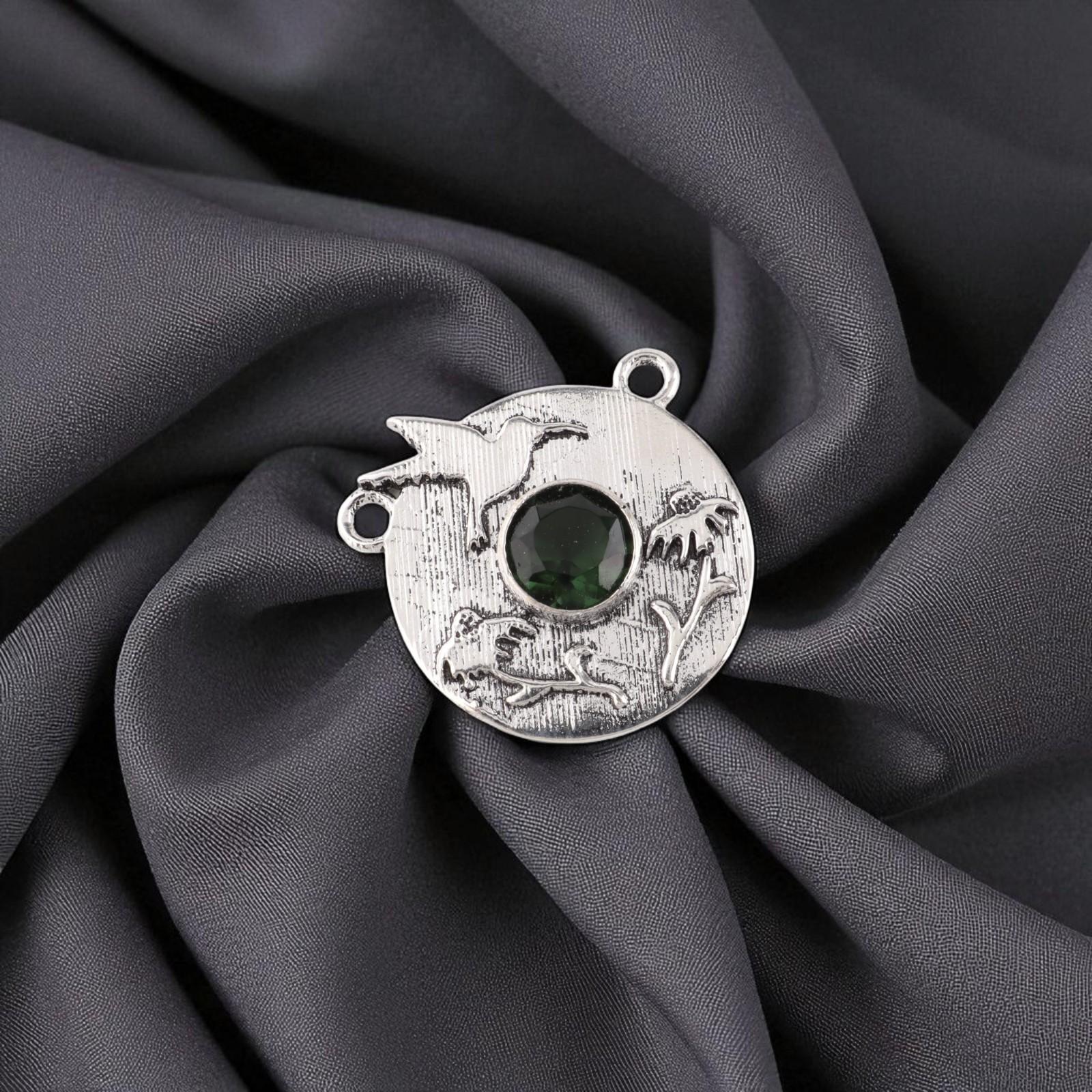 

Зеленый Турмалин Драгоценный Камень Серебро 925 пробы Ювелирное Изделие Ручной Работы Подвеска 0.92 CP-34-5