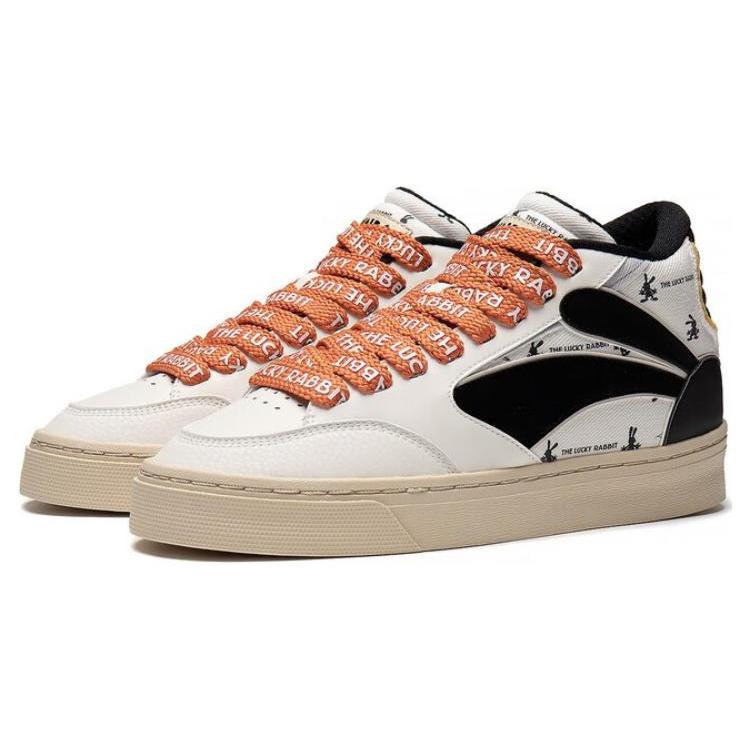 OSWALD X Li Ning Wave 180 Abrasion Resistant Breathable Mid Top Skateboard Shoes Women's White Black AECT020-1