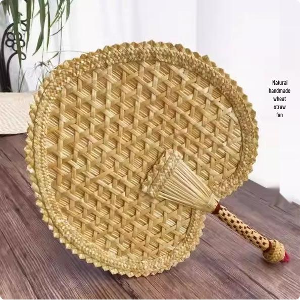 Handmade Woven Palm Leaf Fan for Children and Babies - Sunflower Design