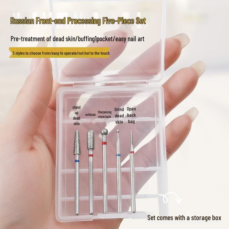 Russian Style Nail Drill Bits Pre-treatment Set with Cuticle Remover