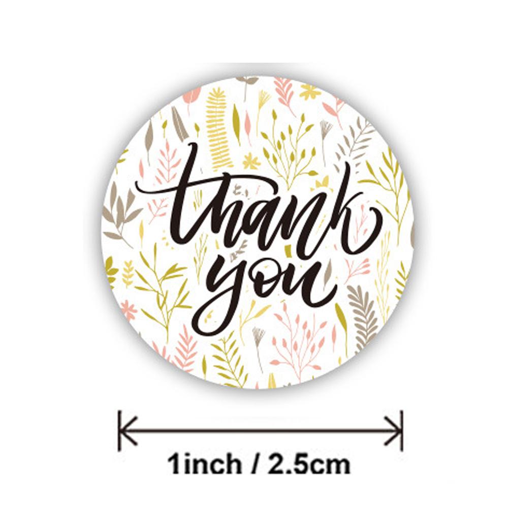 100-500pcs Thank You Round Sticker Scrapbook Envelope Seal Sticker Gift Flower Decoration Stationery Label Sticker