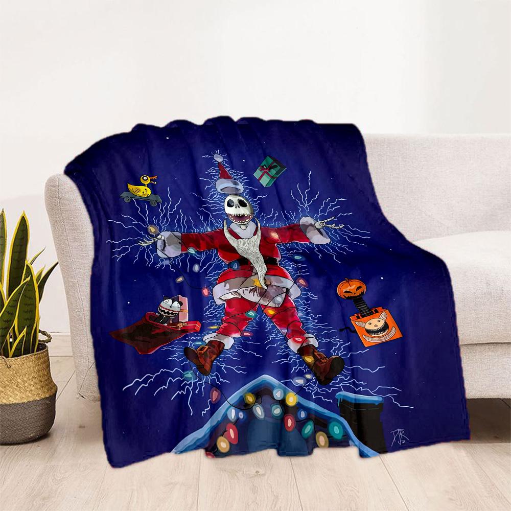 Christmas Nightmare Blanket Warmthful Decor Perfect for Seaside Livingroom Picnics for All Occasions Modern Gift for Travel Home Birthdays