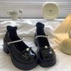 Fashion Cute Gothic Pearl High Heels Women's Shoes Japanese Style Lolita Mary Jane Round Toe Ladies Pumps Kawaii on Heeled Wholesale Y2k