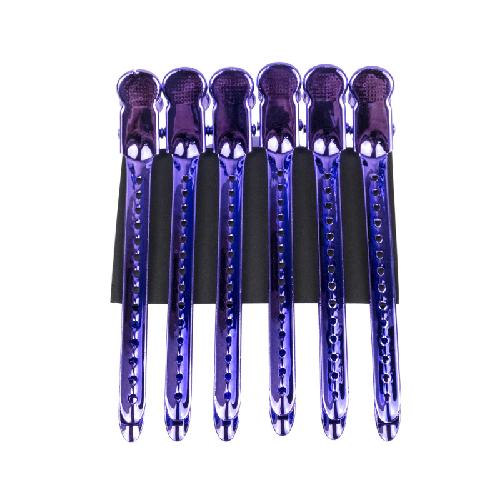 Metallfarbene Stahlklemme Edelstahl-Entenschnabelklemme Ein-Wort-Klemme Handdruck Wellblechklemme Friseursalon Styling Trennwand Positionierungsklemme