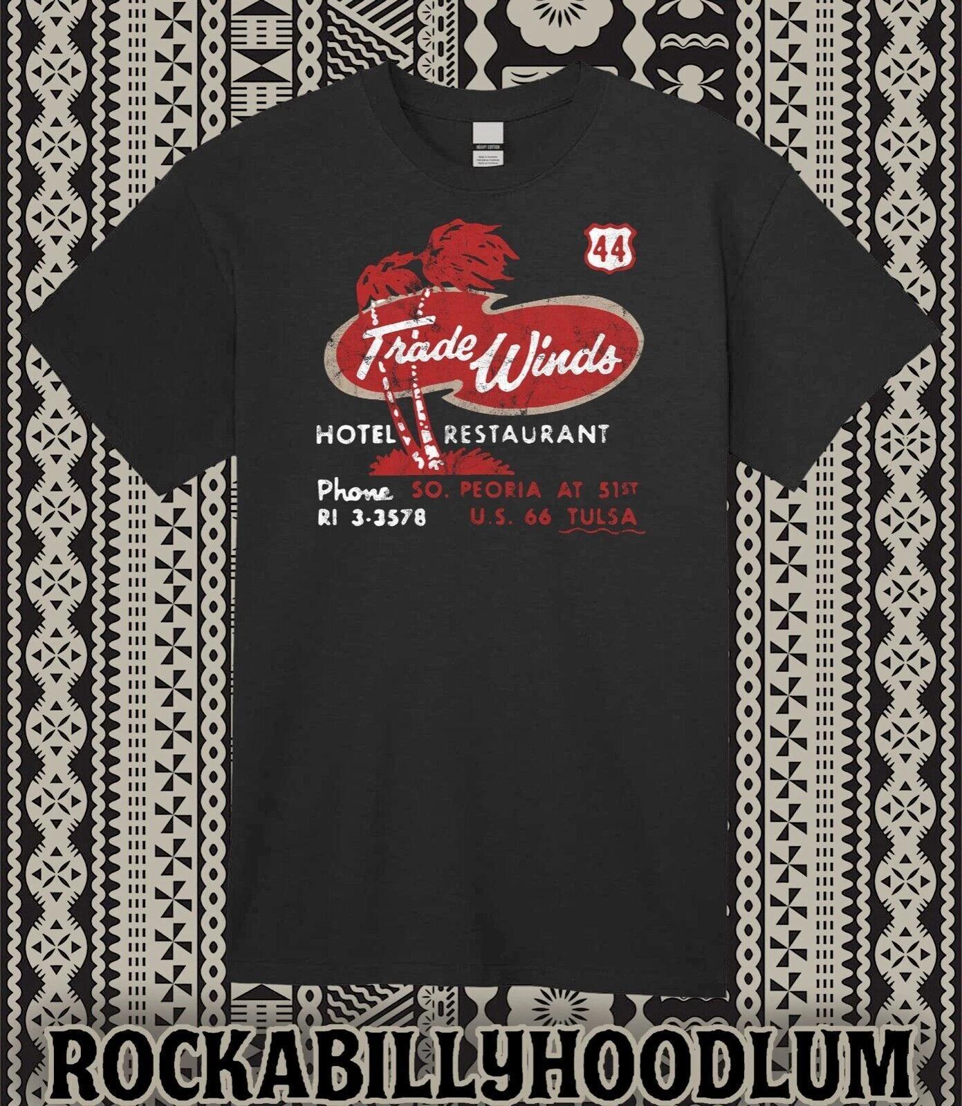 

Retro Tiki Art Tee T Shirt Cotton Bar Mug Restaurant Trade Winds Hotel Route 44 2XL