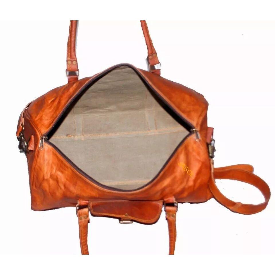 Duffel-Tasche aus Leder für Männer und Frauen 20 Zoll Echtes Ziegenleder Reise Übernachtung