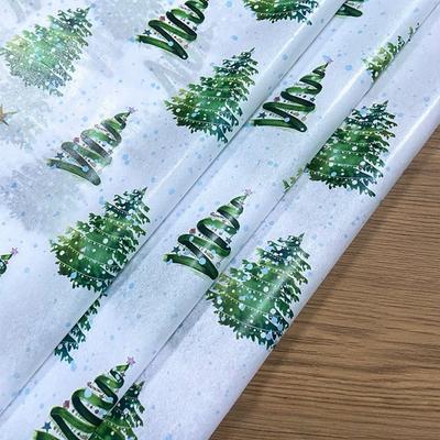 10/20PCS Thin Paper with Colorful Lights and Christmas Tree Patterns 50cmx35cm Gift Wrapping Paper For Weddings Christmas Gifts