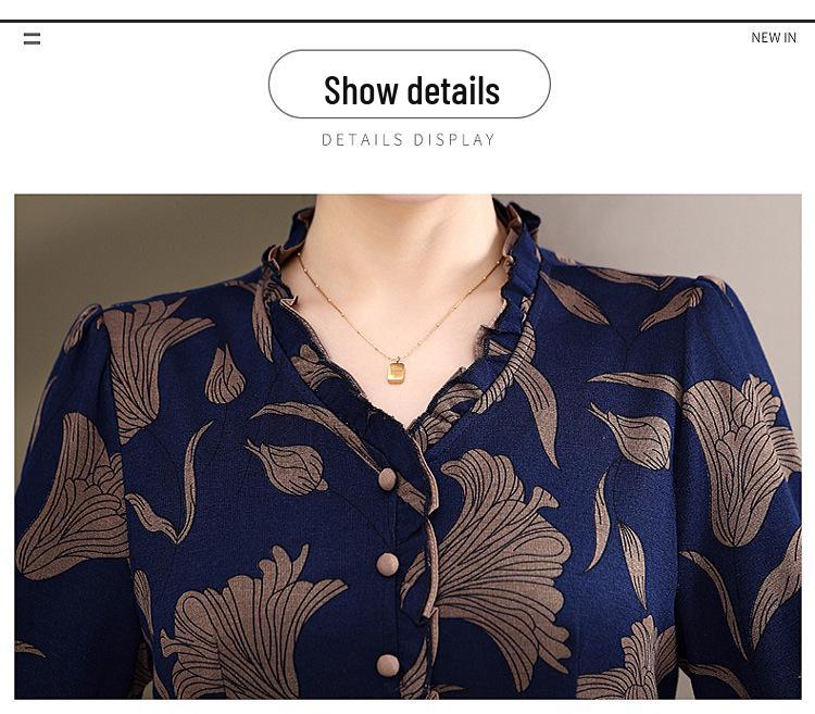 Rochie lungă elegantă de primăvară/toamnă pentru femei de vârstă mijlocie și vârstnice - Slimming, la modă și disponibilă în mărimi mari