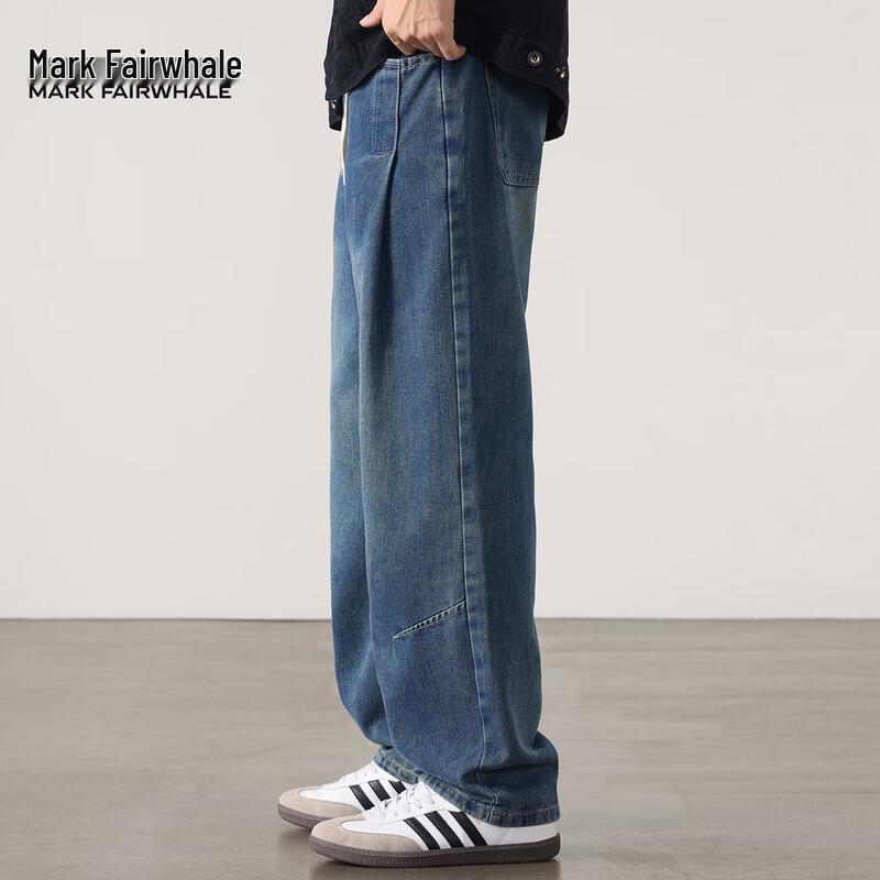 Mark Fairwhale Herren Amerikanische Retro Locker Gerade Jeans