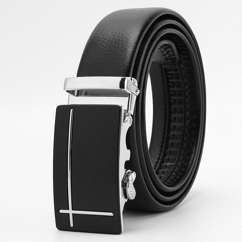 Microfiber Edging Automatic Buckle Belt  Men's Casual Belt  Men's Trouser Belt