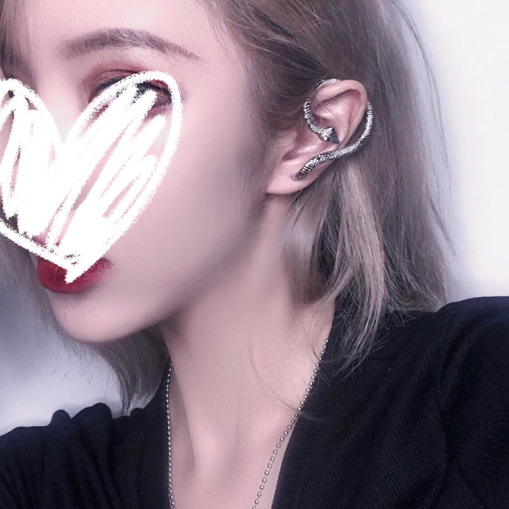 European and American wind snake type winding ear stud earrings, personality versatile temperament niche cold wind earrings earrings women