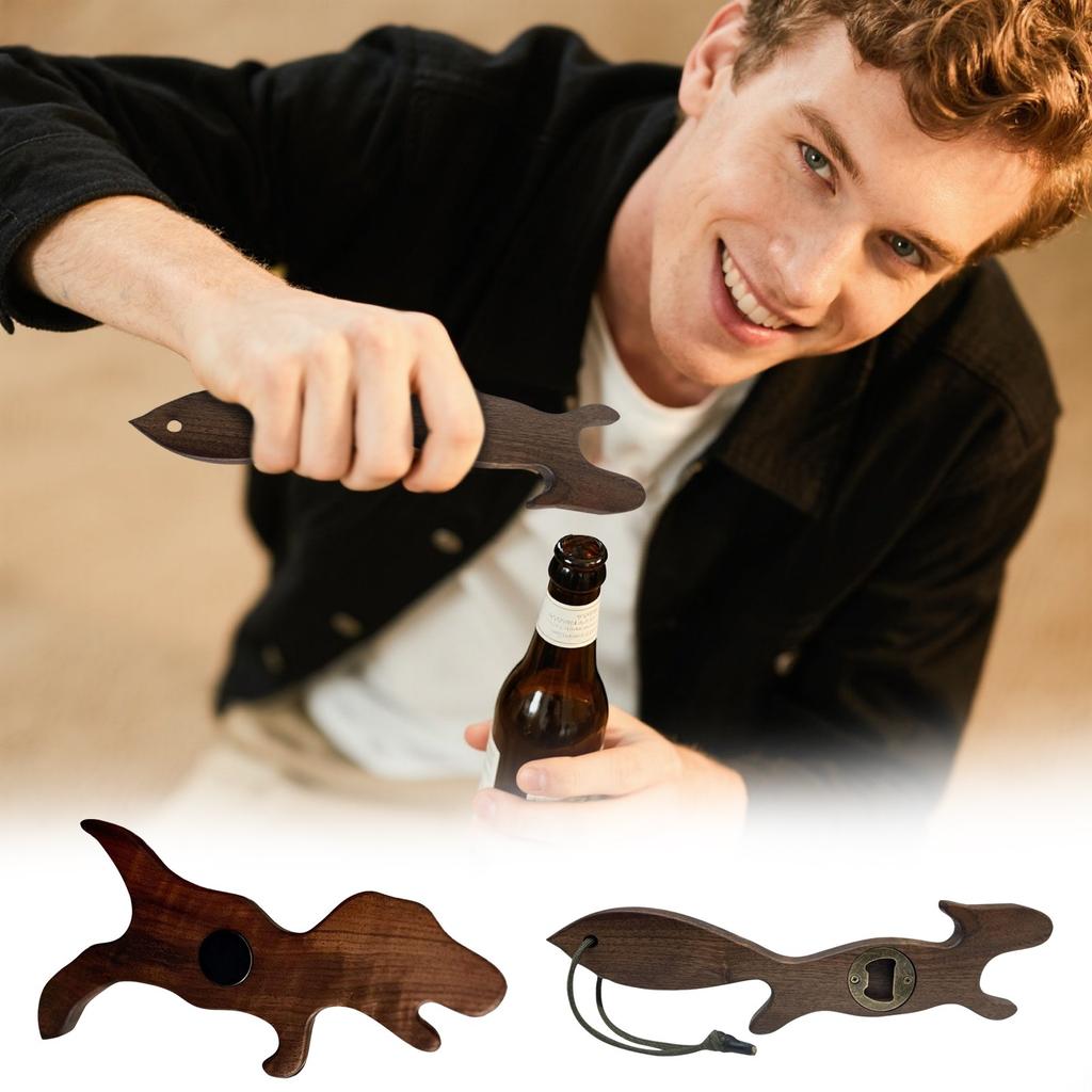 Wood Kitchen Oven Push Pull Tool Belt Magnet With Bottle Opener