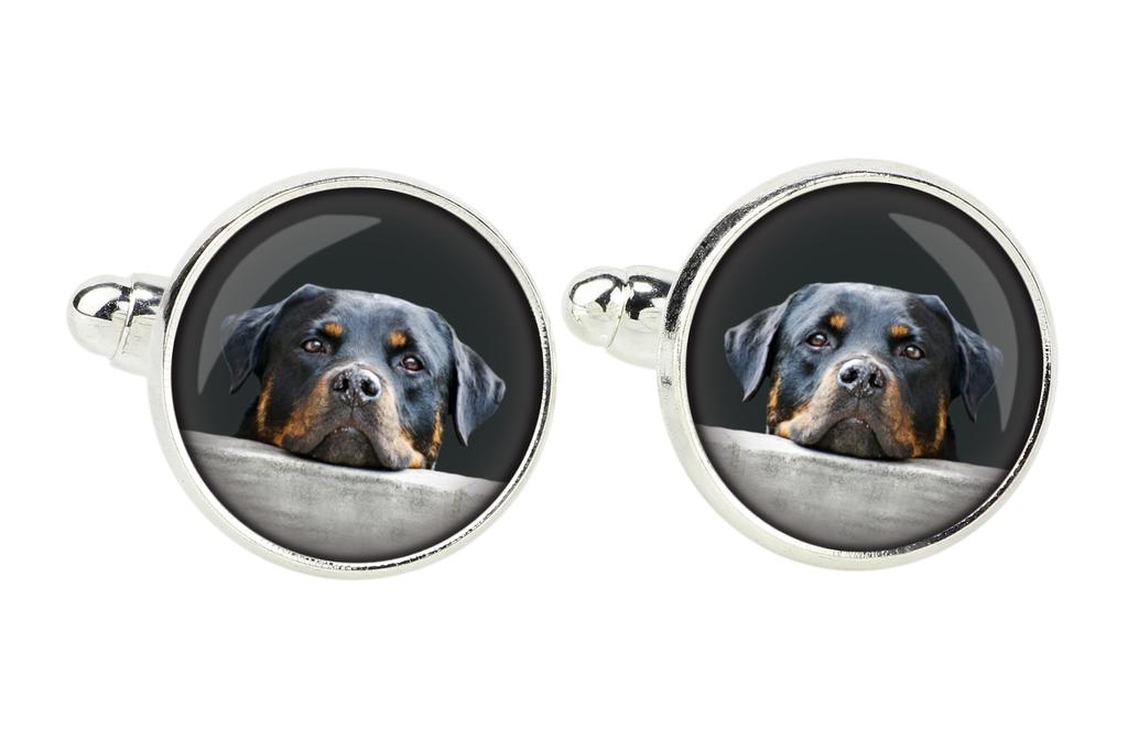 Rottweiler, Rott, Rottie - cufflinks and tie with your photo, a suit decoration, men's jewelry from the Art-Dog brand.