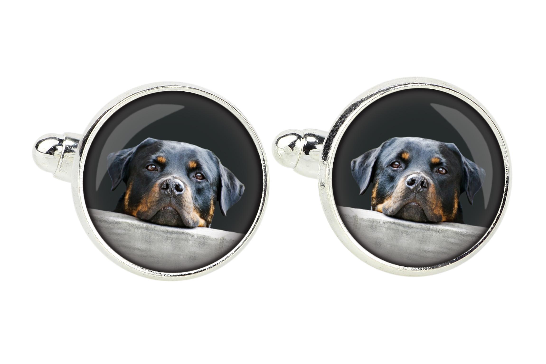 

Rottweiler, Rott, Rottie - cufflinks, a shirt accessory, a shirt pendant from the Art-Dog brand срібний